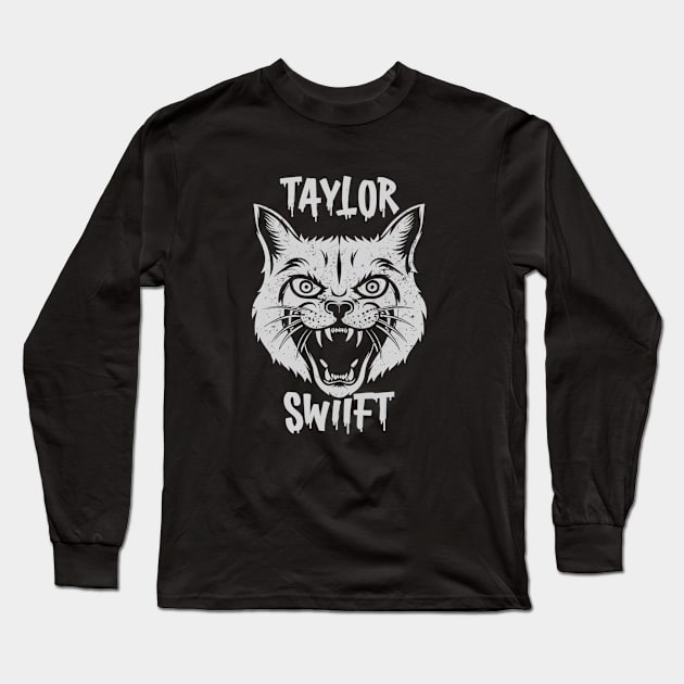 Angry Cat Swift Long Sleeve T-Shirt by Aldrvnd